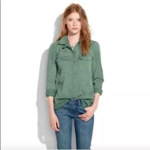Madewell Green Button Down Tomboy Work Shirt
